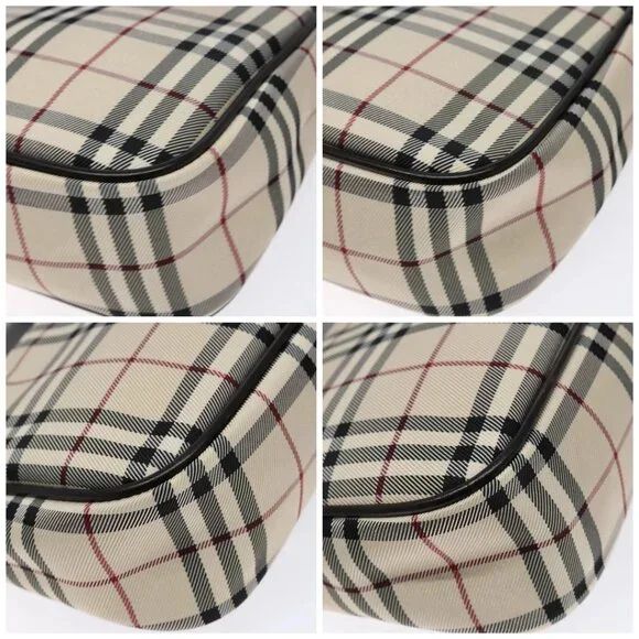 BURBERRY Nova Check Shoulder Bag Canvas Beige Silver Auth 1 - Picture 16 of 16